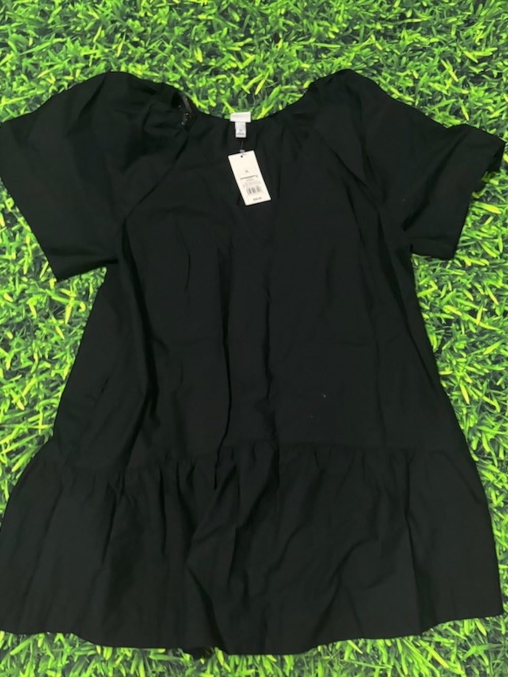 a new day Black Short-Sleeve Peplum Mini Dress